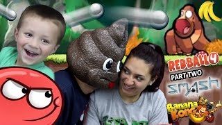 a POOPY HEAD Plays Games!  Redball 4, Banana Kong &amp; Smash Hit (FGTEEV FAMILY GAMEPLAY)
