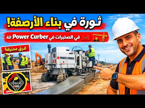 ثورة في بناء الأرصفة! شاهد كيف تعمل آلة Power Curber في شارع الحسن الثاني الطريق الوطنية  1 عين عتيق