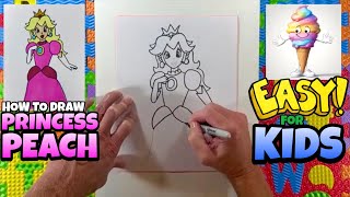 How to Draw Princess Peach | Easy for Kids | Beginner Art Lesson