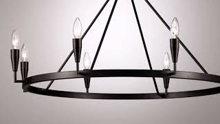 1_Watch A Video About the Covey Semi Gloss Black 8 Light Ring Chandelier