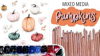 Mixed Media Pumpkin Sketchbook Spread You HAVE To Try! SO Fun!