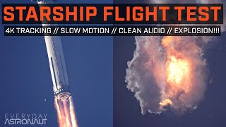Starship Test Flight 1 // 4K Slow Mo Supercut w/ Tracking and Incredible Audio