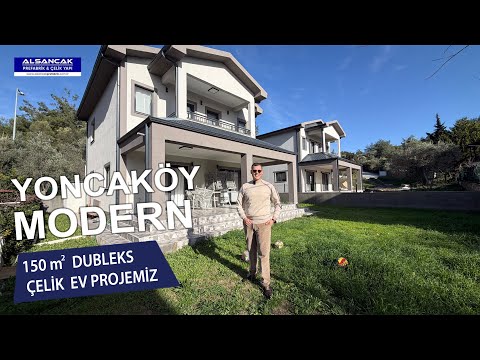  Menderes Yoncaköy'de 150m2 4+1 Dubleks Modern Çelik Ev Projelerimiz | Alsancak Prefabrik&Çelik Yapı
