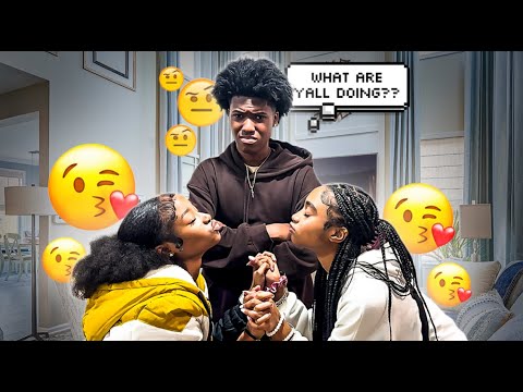 KISSING ZAZA IN FRONT OF ROMAN PRANK 😘👩🏽‍❤️‍💋‍👩🏽(HE WAS SO MAD..)