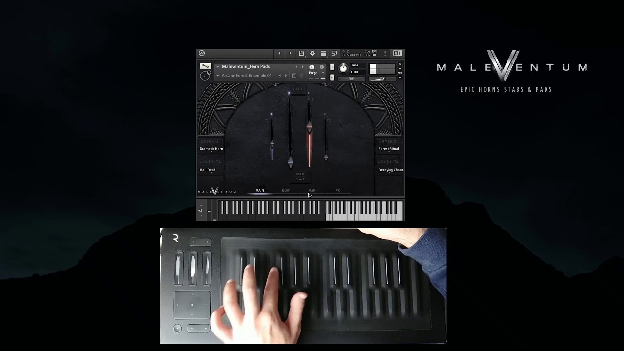 MALEVENTUM - Pads&Textures Walkthrough - General mapping, MPE & ROLI Seaboard Integration