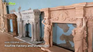 Various of Natural Marble Fireplace Mantels and Surrounds Designs from Factory Supply