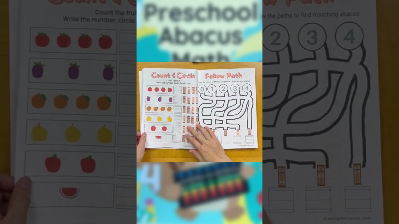 Preschool Abacus math Workbook Available #shorts