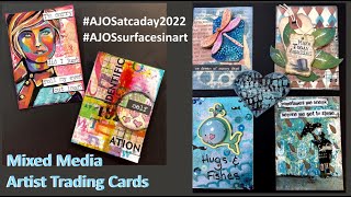 Artist Trading Cards - Altered Magazines, Shrink Plastic, Book Text, Gel Print