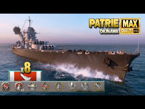 Schlachtschiff Patrie: 8 Schiffe auf der Karte Okinawa zerstört – World of Warships