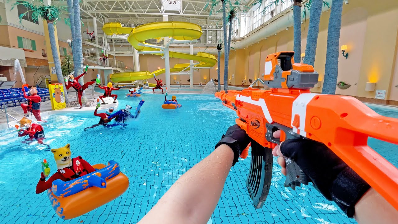 Nerf War | Water Park & SPA Battle 20 (Nerf First Person Shooter)