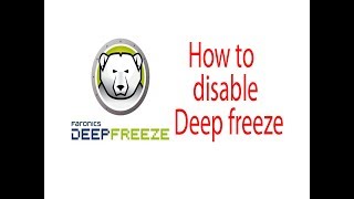 How to disable Deep freeze in windows | Unlock WithOutPassword Deepfreeze  | deep freeze software|