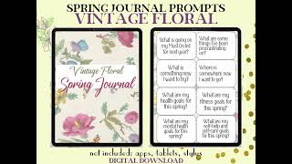 Boho Vintage Floral Printable Journal prompts & Lined & Unlined pages