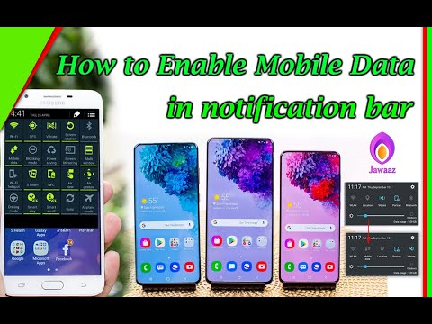 How to enable the Mobile data button in the notifications bar