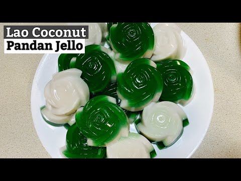 #LaoThaiCoconutPandanJello             Lao-Thai Coconut Pandan Jello