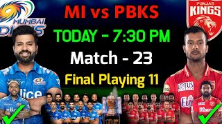 IPL 2022 | Mumbai Indians vs Punjab Kings Playing 11 | MI vs PBKS Playing 11 2022