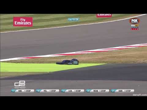 2015 GP2 Silverstone Race 1 - Mitch Evans Loses his Headrest
