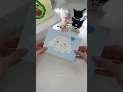 Cutest Textured Cinnamoroll🥹✨ #diy #cinnamonroll #texturedart #canvas #simple #cute #craft #shorts