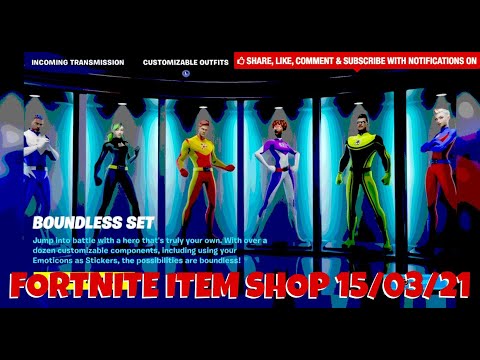 FORTNITE ITEM SHOP 15/03/21 || Boundless Set are Back! || Hunter, Creator and Emote Icon Series