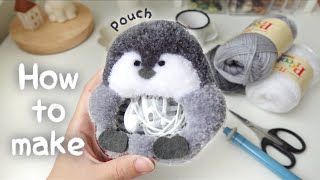 ペンギンの透明ポーチ🐧🪡 Handmade Vlog|パンチニードル