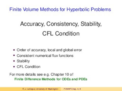 FVMHP08   Accuracy,  Consistency,  Stability,  CFL Condition
