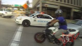Bike Vs Police CHASE Motorcycle Stunts RUNNING From The Cops Riding WHEELIES Cop CHASES
