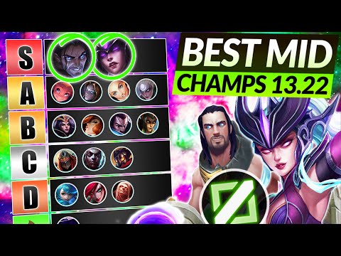 NEW MID LANE Champions TIER LIST for 13.22 - LoL Meta Guide