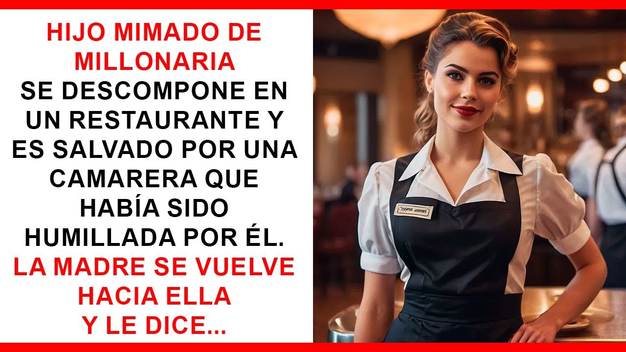 Hijo mimado de millonaria pasa mal y es salvado por camarera que él humilló. La madre le dice...