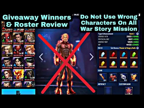 Giveaway Winners & Roster Review | Do Not Use Wrong Character On All War Story - Marvel Future Fight