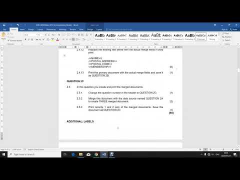 Office Data Processing L3 - Merged letters -  Unit 9.4 - P150 - Mr DS Mpanza