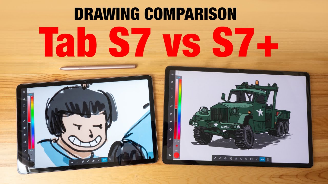 Samsung Tab S7 vs S7+ (Drawing Comparison)