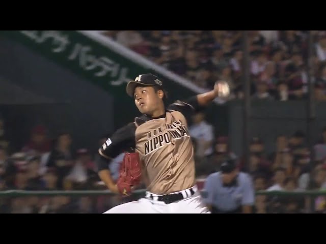 【6回裏】ファイターズ・堀 プロ初奪三振は渾身のストレート!! 2017/8/9 E-F