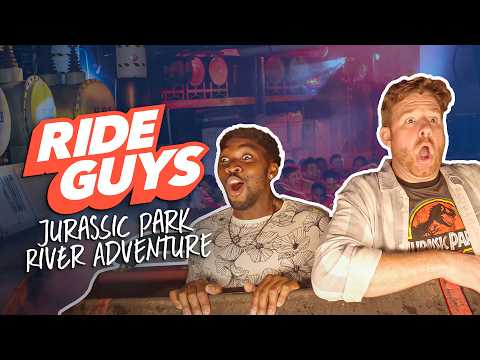 Plunging 85 FEET to Escape a T-Rex on Jurassic Park River Adventure! | Ride Guys