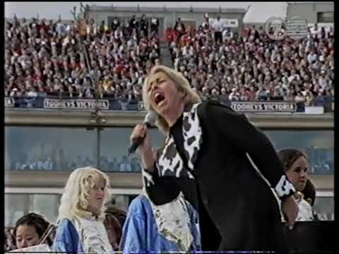 Colleen Hewett 1997 AFL Grand Final. Singing The Power of the Dream.