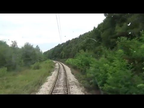 Train Driver's view: Freight train on the railway l - SERBIAN RAILWAYS