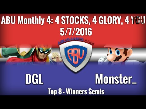 ABU Monthly 4: DGL (Falcon) vs. Monster_ (Mario) - Smash 4 Top 8 Winners Semis