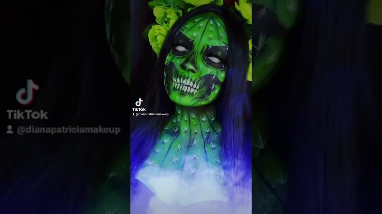 Halloween MAKEUP💀🌵💀 #halloweenmakeuplook #halloween #creativemakeup #cactus #halloween2022