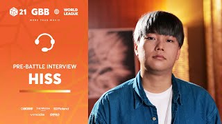 このオープニング本当にかっこいい選手を大切にしてんな〜って思う - Hiss 🇰🇷 | GRAND BEATBOX BATTLE 2021: WORLD LEAGUE | Pre-Battle Interview