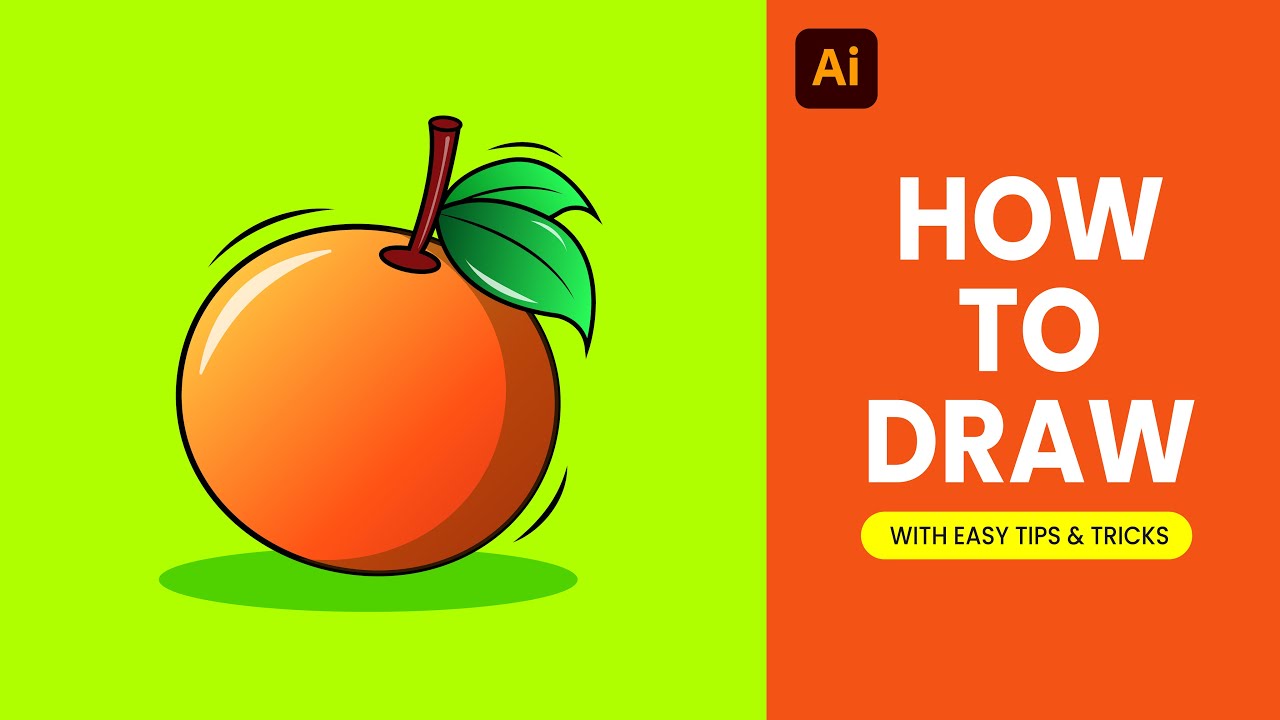 How to Draw Vector Fruit in Adobe illustrator l Orange l So Easy #vectorart  #fruitdrawing  #easy