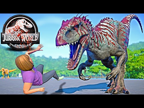 MAX Level 40 Indominus REX vs Tyrannospinus Dinosaurs Fight & Escape 🌍 JURASSIC WORLD EVOLUTION
