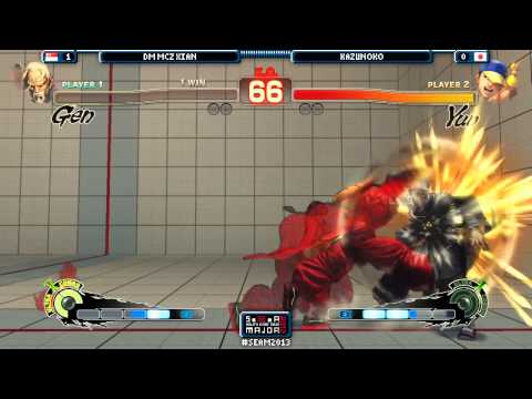 SEAM2013 SF4 DM MCZ Xian (Gen) vs Kazunoko (Yun) Top 16 Losers Bracket