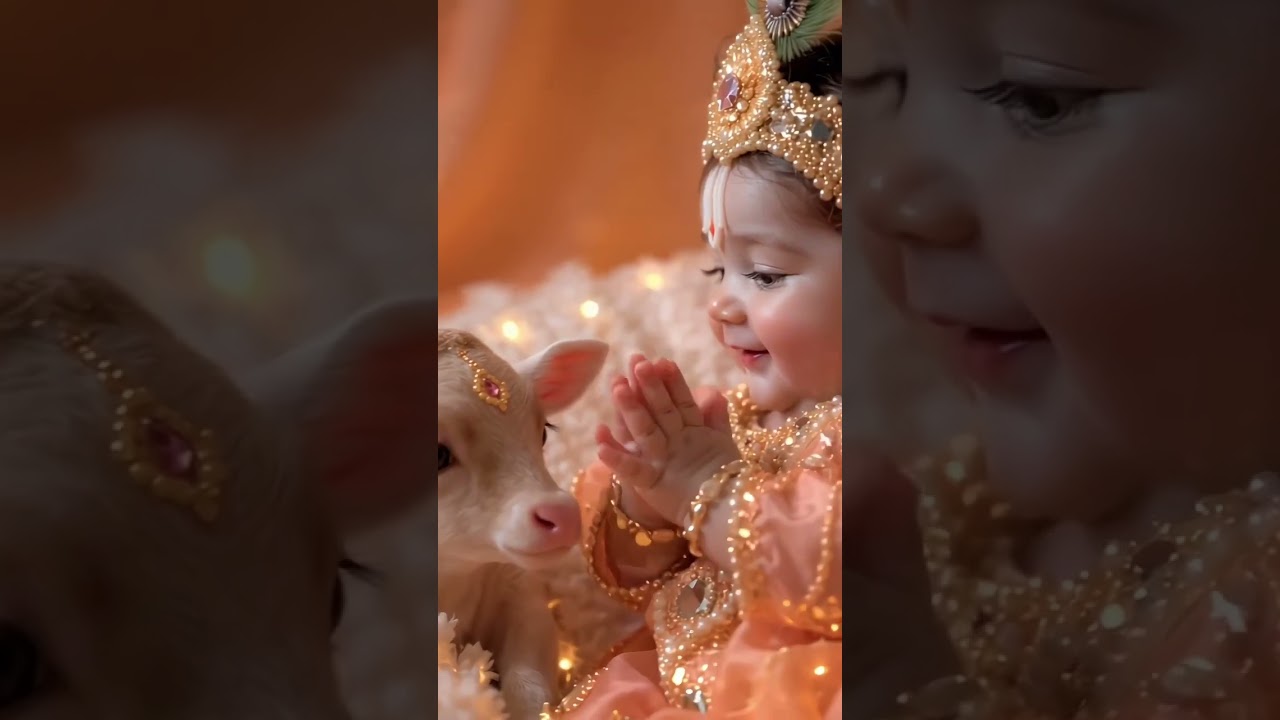 Pure Love: Chhote Krishna & Chhota Bachhada 🥹💖 #ChhoteKrishna  #JayShreeKrishna #RadheRadhe #Shorts