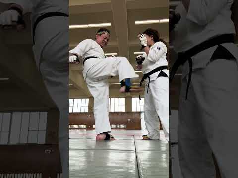 60才空手 インローから中段蹴りでした😁 #karate #からて