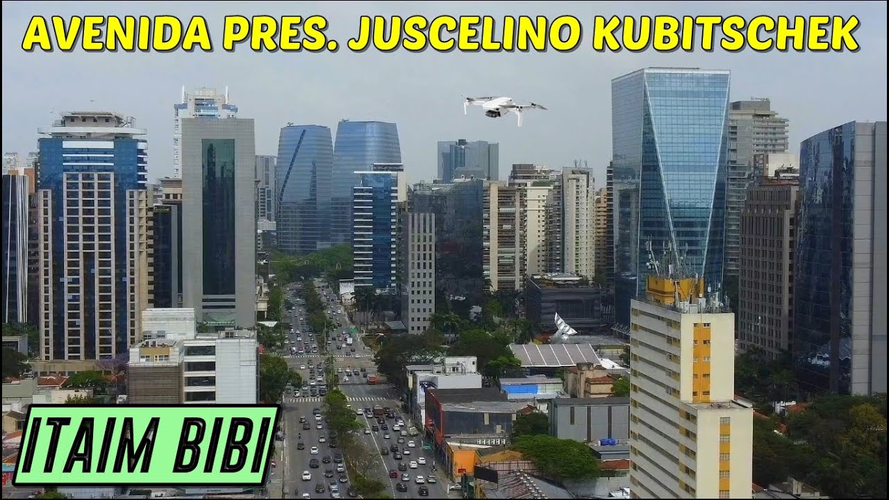 Drone na Av. Pres. Juscelino Kubitschek (entre Faria Lima e Av. Santo Amaro) - São Paulo