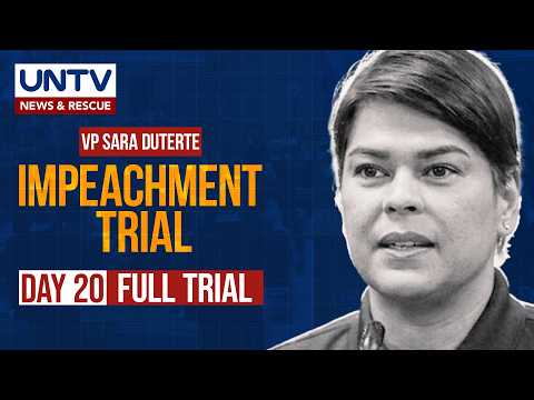 FULL TRIAL: Impeachment Trial of Vice President Sara Duterte, Day 20 – September 01, 2026