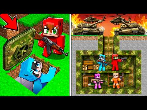 We Built a MILITARY BUNKER to Survive the WAR in Minecraft!