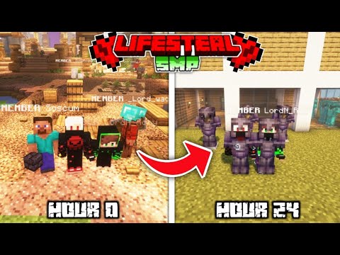 We Survived 24 Hours In "LIFESTEAL SMP" In Minecraft Hardcore..!