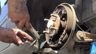 Mazda 323 rear brake shoes install
