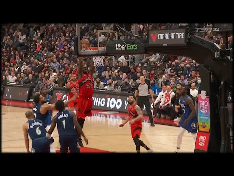 Pascal Siakam Nasty 2 Handed Slam Dunk vs the Wolves!