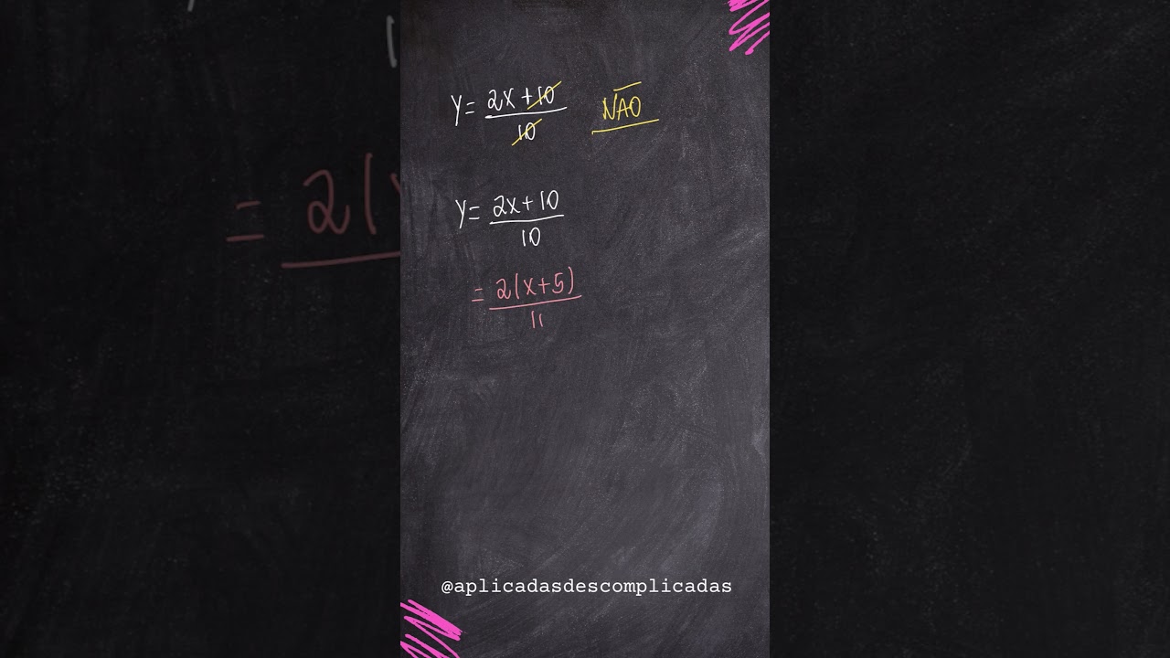 Simplificando Frações #aplicadasdescomplicadas #matematica #matematicabasica