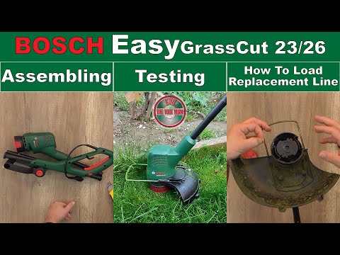 Assembling Testing and How To Load Replacement Line On Bosch EasyGrassCut 23/26 - Bob The Tool Man